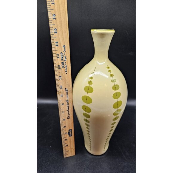 Vintage Raymond Waites Toyo 15" Pottery Vase MCM Abstract Olives Geometric Boho - Picture 10 of 10